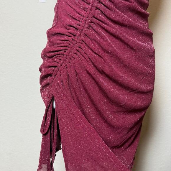 Burgundy mini dress minidress homecoming - Picture 7 of 8